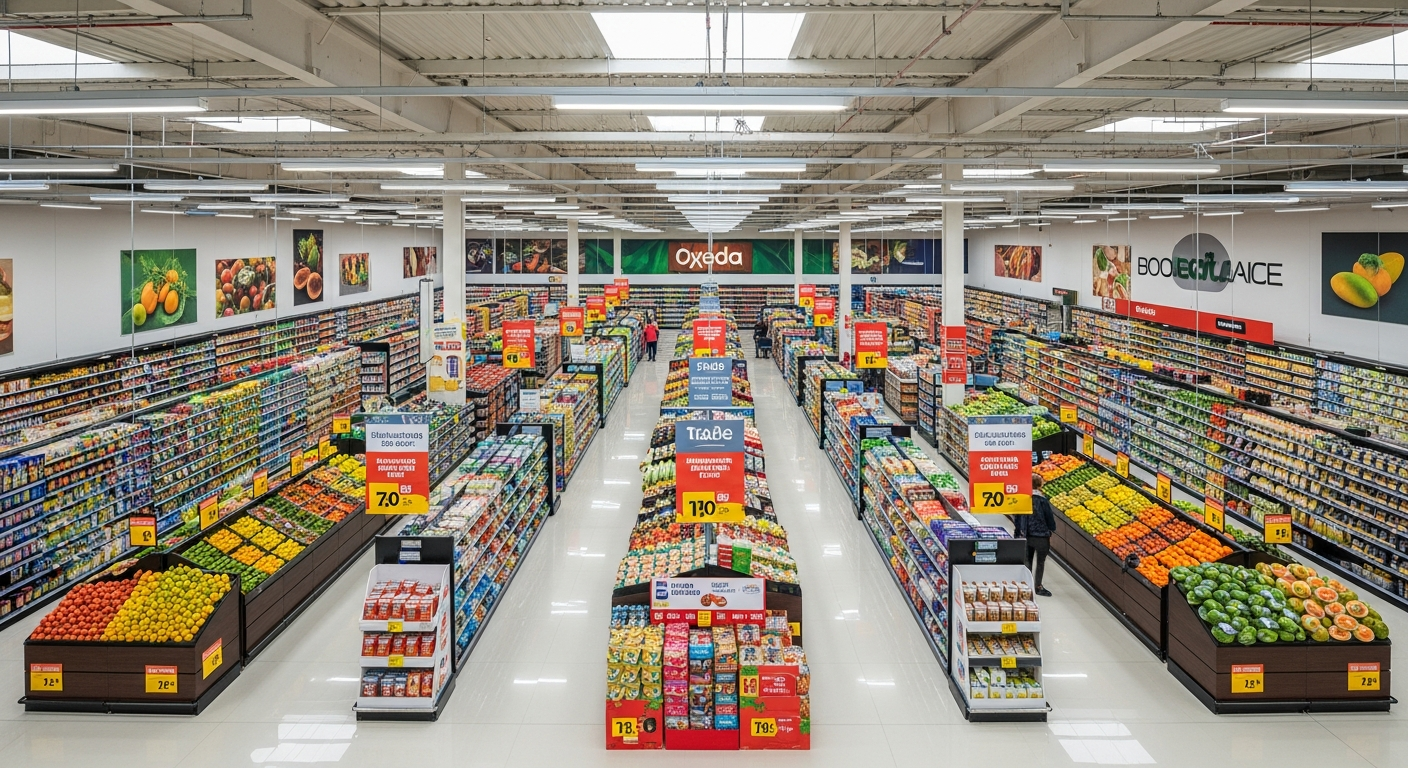 Supermercado com operação organizada no ponto de venda